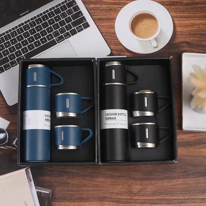 [A1-530] Vacuum Flask Set with 2 Cups - Stainless Steel Thermos Flask 500ml