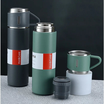 [A1-530] Vacuum Flask Set with 2 Cups - Stainless Steel Thermos Flask 500ml
