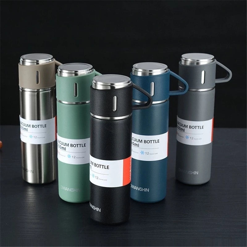 [A1-530] Vacuum Flask Set with 2 Cups - Stainless Steel Thermos Flask 500ml