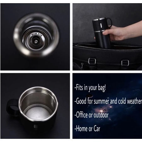 [A1-530] Vacuum Flask Set with 2 Cups - Stainless Steel Thermos Flask 500ml