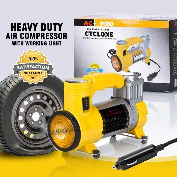 Cyclone Heavy Duty Air Compresssor with Working Light (AC+Pro 12v, 150Psi, 35Lpm)
