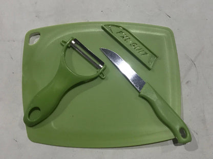 [A1-844] 3pcs Set Ceramic Stainless Steel Fruit Knife Peeler Cutting Board