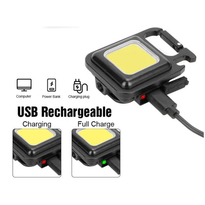 COB Rechargeable Keychain Light Mini Size with Bottle Opener