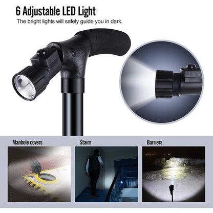 [A1-879] Trusty Cane Sturdy Folding Cane with Built-in Lights