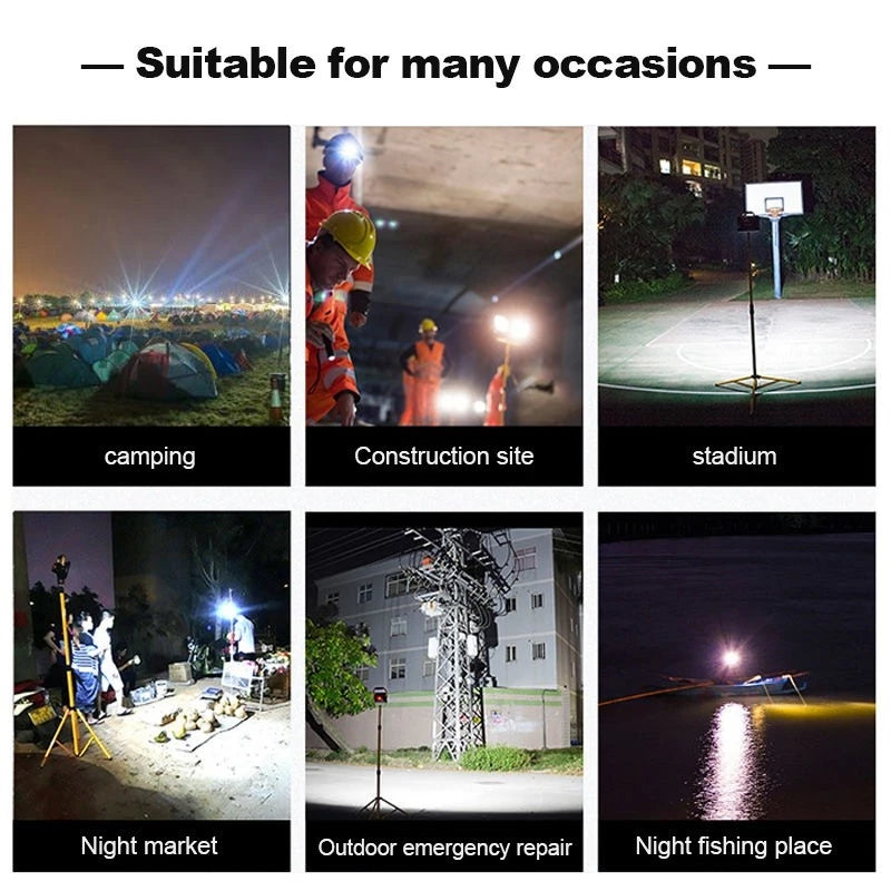 [A1-1264] 1000w Portable Solar Led Light Private Street Lamp without Electricity 12000mAh