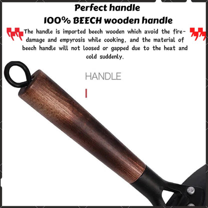 [A1-253] Chinese Non-stick Iron Web Pan Wok Flat Bottom 32cm