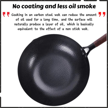 [A1-253] Chinese Non-stick Iron Web Pan Wok Flat Bottom 32cm