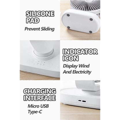 [FM-S150] Rechargeable 4000mAh Mini Desk Fan