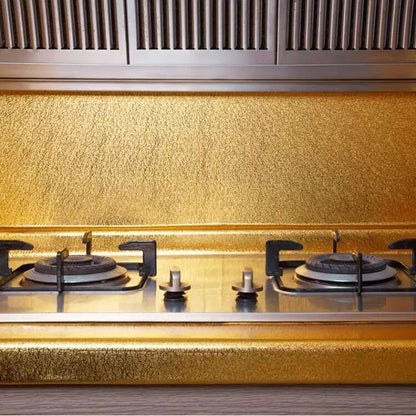 Kitchen Aluminum Foil Stickers Waterproof PVC Self-adhesive Wall Stickers 30cm (Assorted)