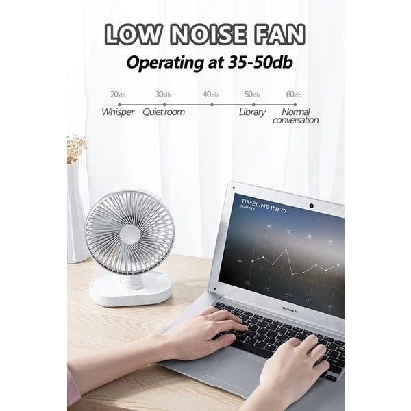 [FM-S150] Rechargeable 4000mAh Mini Desk Fan