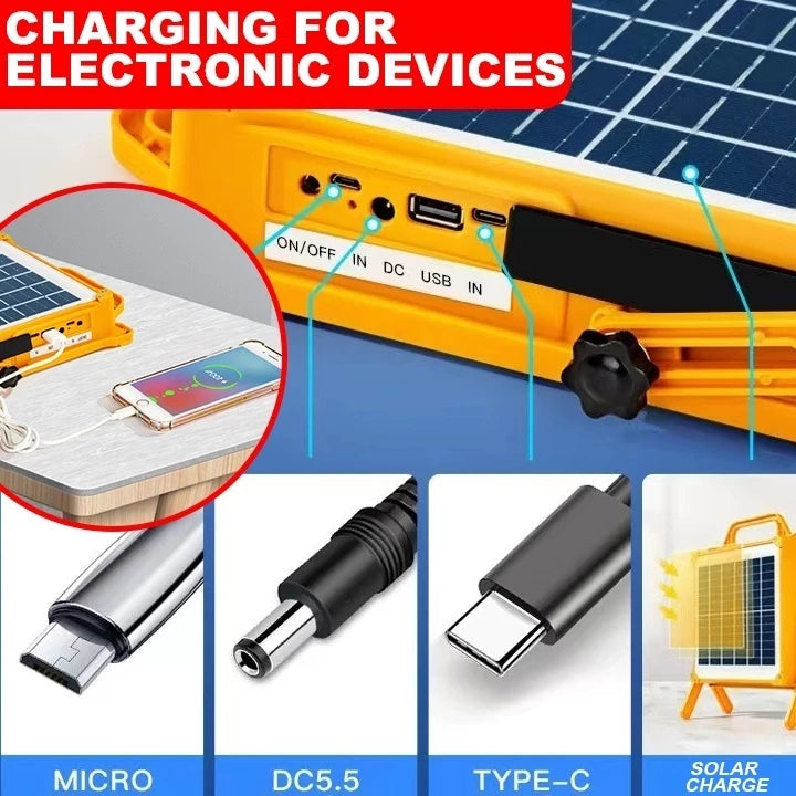 [A1-1264] 1000w Portable Solar Led Light Private Street Lamp without Electricity 12000mAh