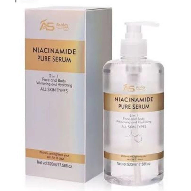 Ashley Shine Niacinamide Pure Serum 2in1 Face and Body Whitening and Hydrating  520ml