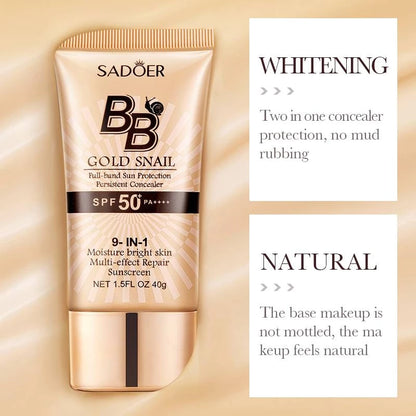 Sadoer BB Gold Snail Full-band Sun Protection Persistent Concealer 40g (Natural Color)