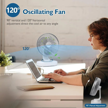 [FM-S150] Rechargeable 4000mAh Mini Desk Fan