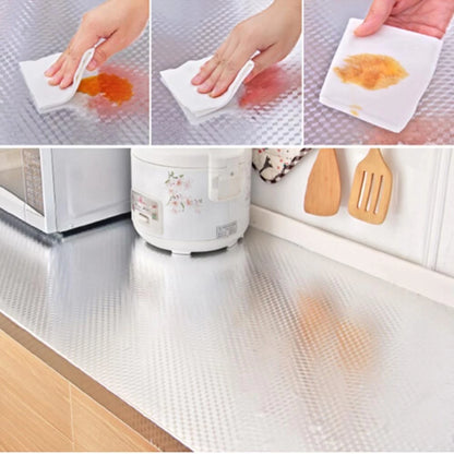Kitchen Aluminum Foil Stickers Waterproof PVC Self-adhesive Wall Stickers 30cm (Assorted)