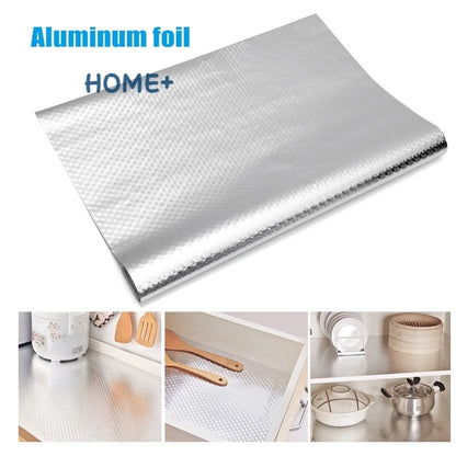 Kitchen Aluminum Foil Stickers Waterproof PVC Self-adhesive Wall Stickers 30cm (Assorted)