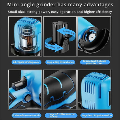 [ZH1827] Portable Lithium Electic Angle Grinder