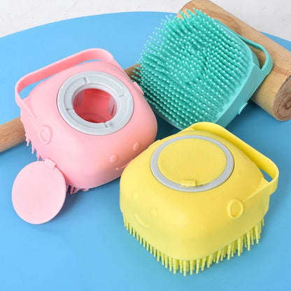 Soft Silicon Bristle Pet Bath Brush Massager Comb