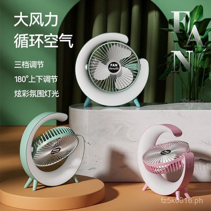 [A1-1201] Fan Dazzle Colorful Desktop Fan Cool Wind