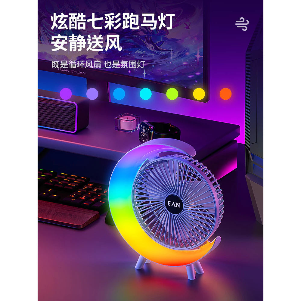 [A1-1201] Fan Dazzle Colorful Desktop Fan Cool Wind