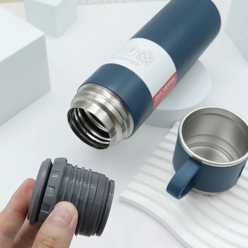 [A1-530] Vacuum Flask Set with 2 Cups - Stainless Steel Thermos Flask 500ml