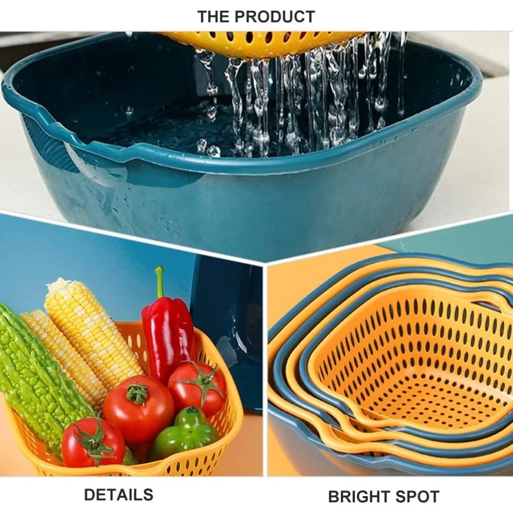 Plastic Vegetable Washing Drain(Set of 6pcs)