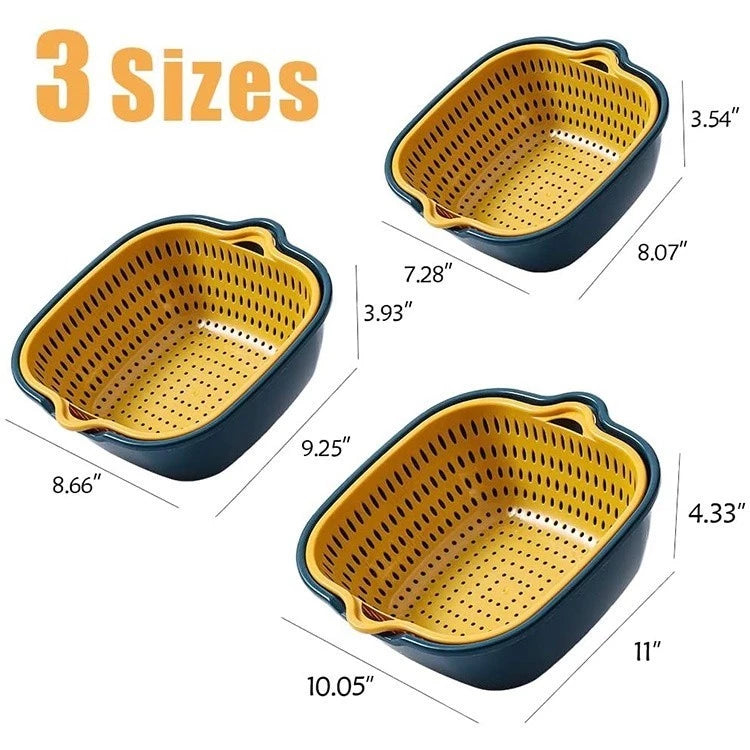 Plastic Vegetable Washing Drain(Set of 6pcs)