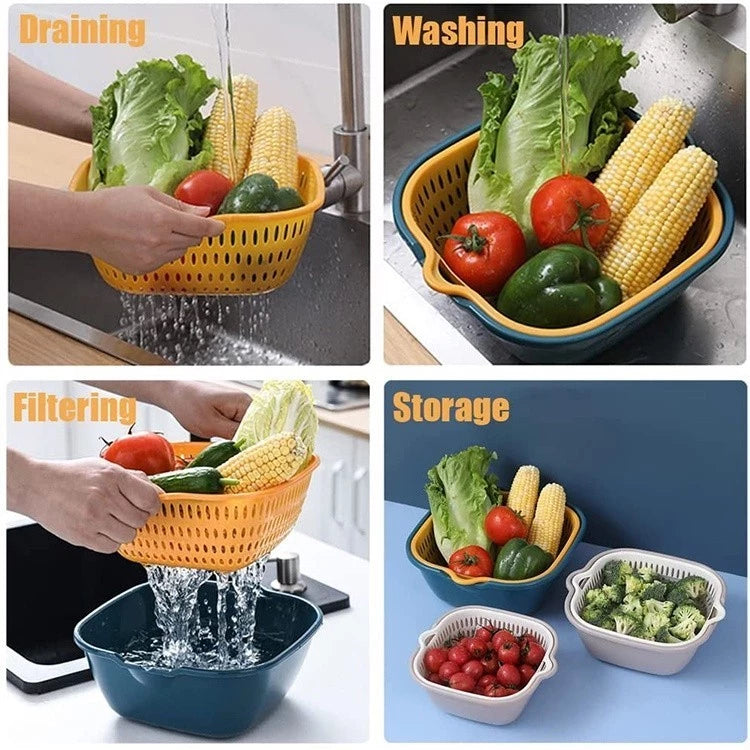 Plastic Vegetable Washing Drain(Set of 6pcs)