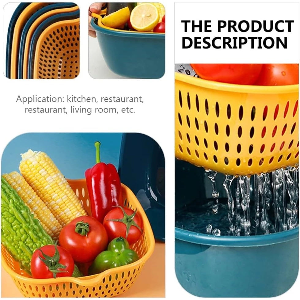 Plastic Vegetable Washing Drain(Set of 6pcs)