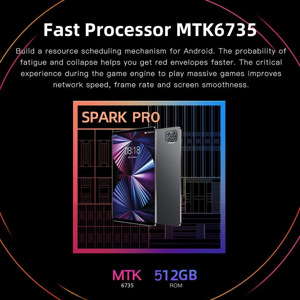 MXS Spark Pro Tablet 12gb/512gb Android 13 Professional Software 6000mAh