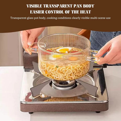 [A1-1101] High Boron Glass Gaopeng Silicon Double Ear Glass Pot 1.8L