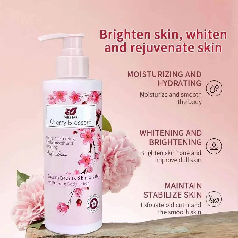 Vellsar Cherry Blossom Sakura Beauty Skin Crystal Moisturizing Body Lotion 300g