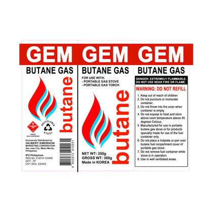 Gem Butane Gas for Portable Gas Stove & Gas Torch 250g