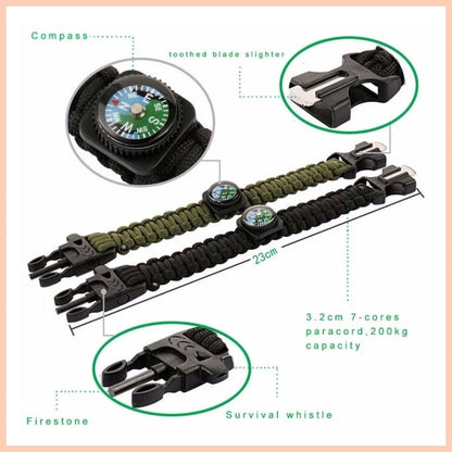 Survival Paracord Bracelet Outdoor Camping Hiking Bracelet